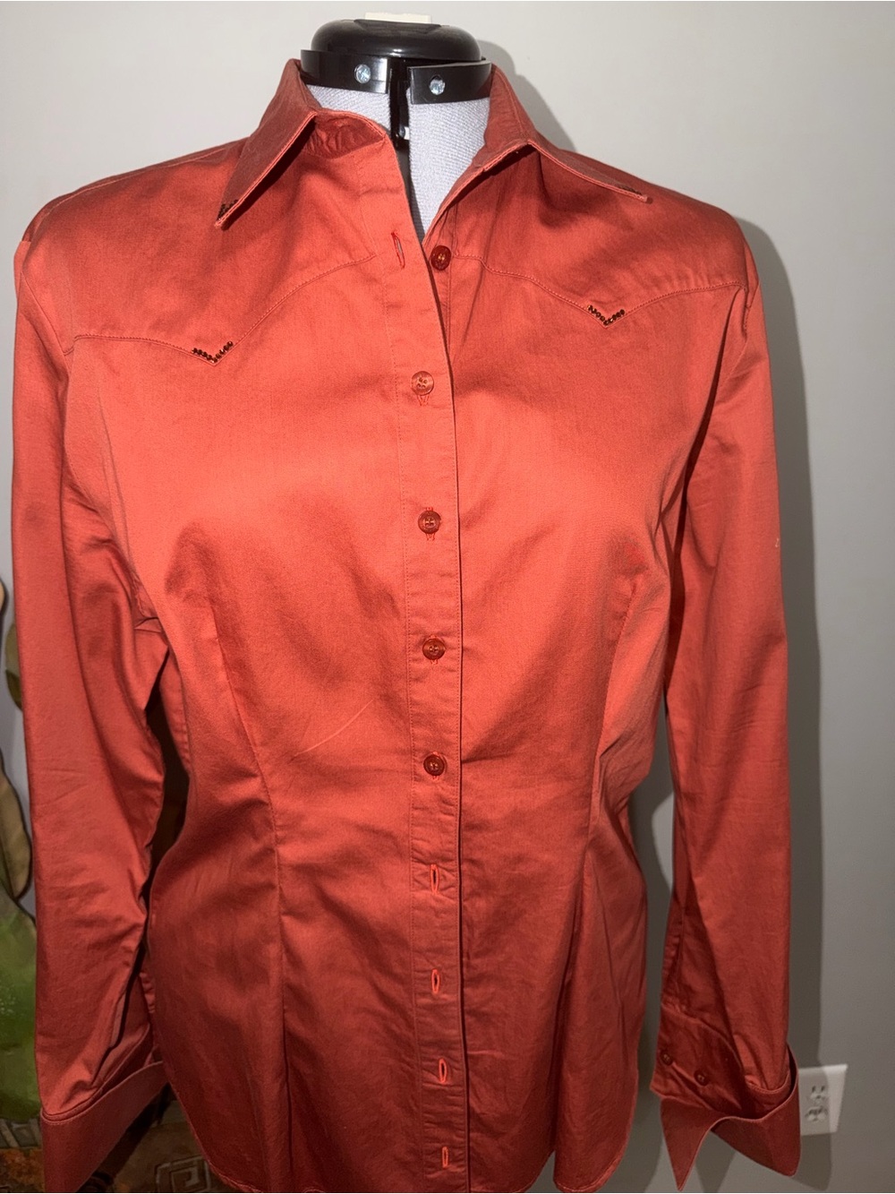 Women's Button-Down Shirt in Rust Orange - CR Ranchwear!!
